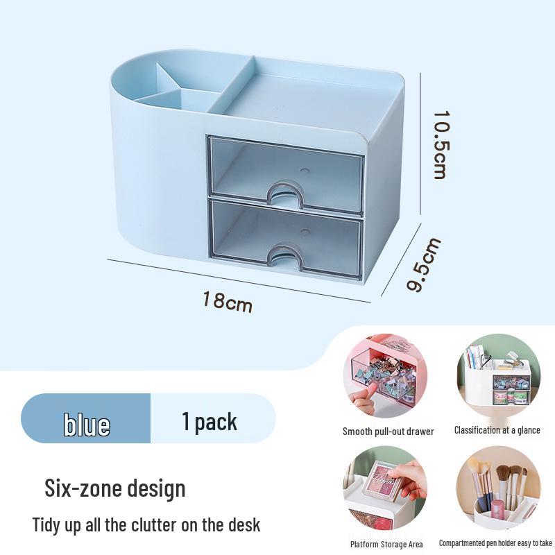 Transparent Multifunctional Desk Organizer with Large Compartments