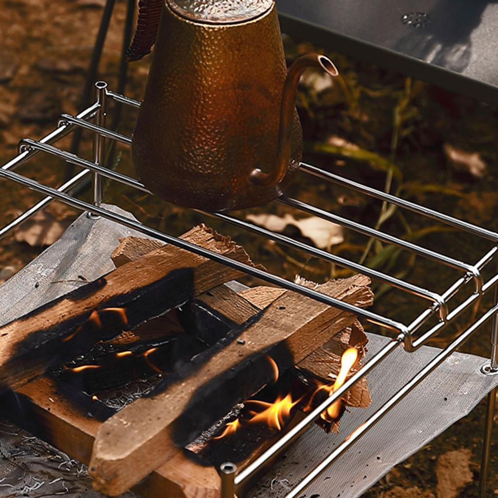 Barbecue Net Pot Rack Grill Pan Baking Tray Mesh Outdoor Hiking Supplies