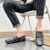 Men’s Moccasins Penny Loafer Driving Shoes Comfort Leather Flats Casual Slip On Plus Size Fashion Printing Shoes for Men
