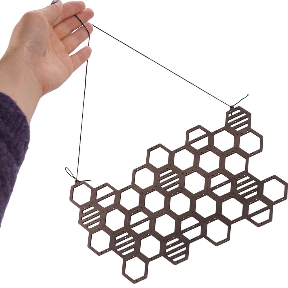 Opbergrek Honingraat Oorbellen Organizer Wandmontage Sieraden Organizer Oorbellen Kettingen