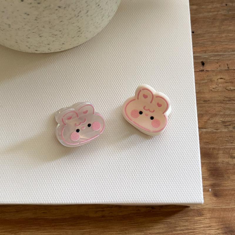 

2 шт. Милые мультяшные заколки для волос с животными, двухцветные акриловые, милые кошка, собака, кролик, заколки для волос, забавный головной убор для девочки