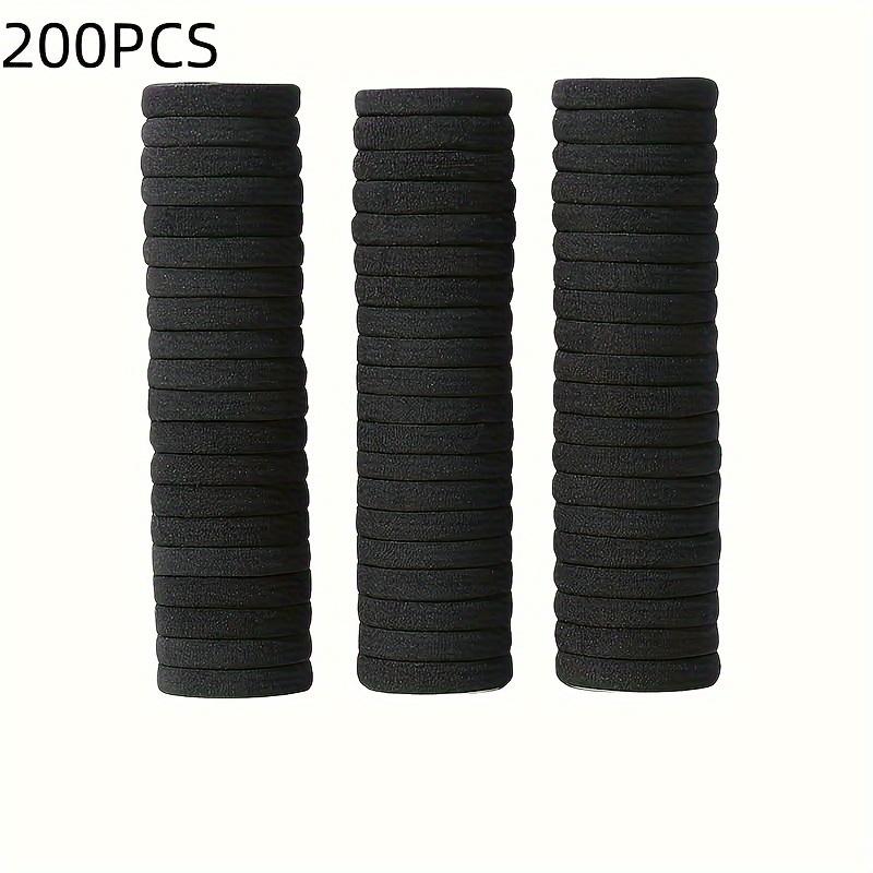 100/200pcs Black Large Hair Tie Rubber Bands Do Not Hurt Hair Good Elasticity Plush Hair Ring Hair Tie Head Rope Hair Accessories