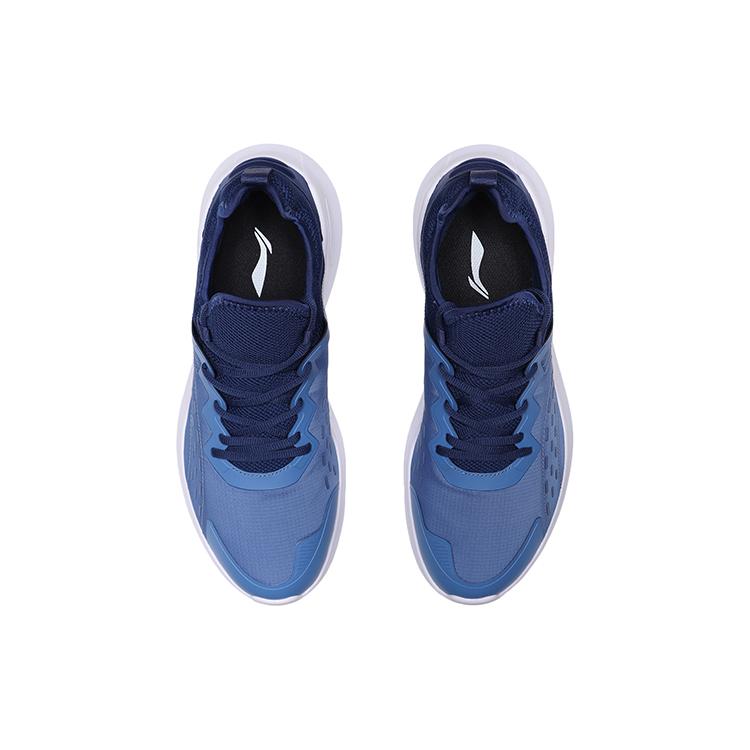 Li Ning Textile, TPU Cushioning Slip Resistant Abrasion Resistant Low Top Running Shoes Men's Blue White ARHP101-5
