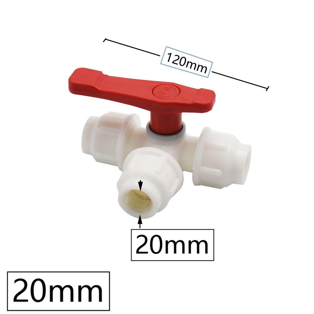 20/25/32/40/50/63mm PE Tube Connector Fitting Tee Water Splitter Tap Coupler Quick Valve Irrigation Plumbing Coupler