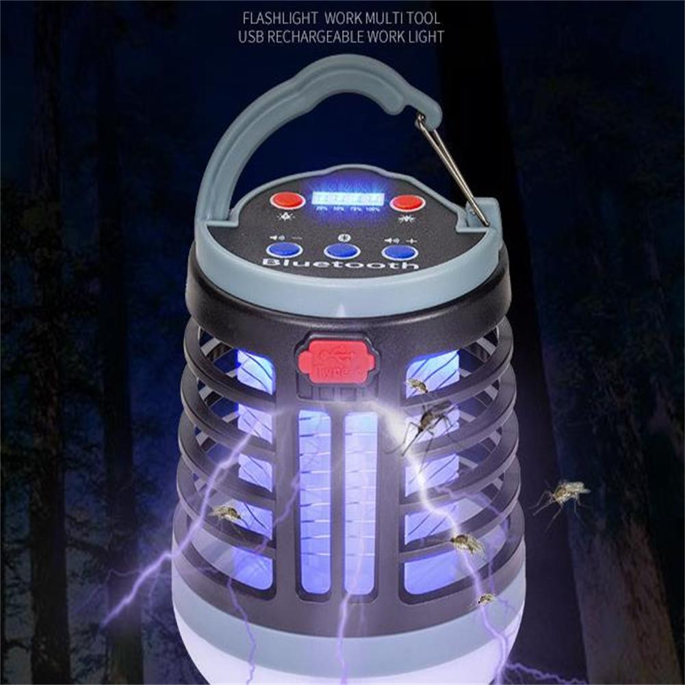 Portable Electric Shock Mosquito  Killer With Bluetooth-compatible Audio Usb Rechargeable Mosquito Light Lamp