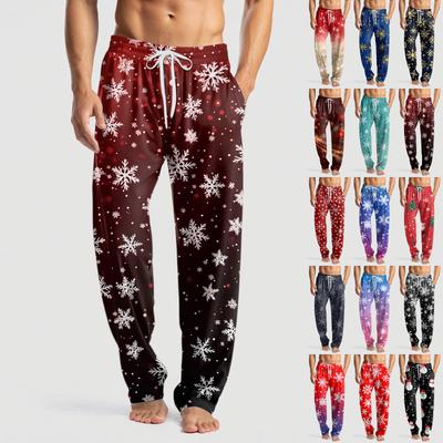 Herren Strickmode Print Tasche Freizeithose Schlafanzughose