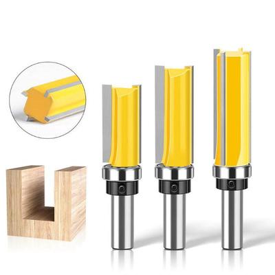 Milling Cutter 12mm Shank Template Trim Hinge Mortising Router Bit Straight End Mill Flush Trim Tenon Woodworking Tools