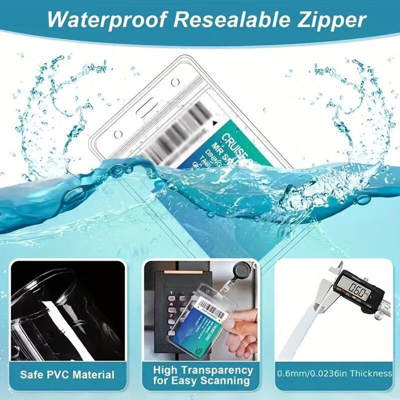 1/2 Pcs Card Holder With Hanging Rope Waterproof PVC Scalable Chest Buckle For Work ID And Name Tags Card Storage Supplies