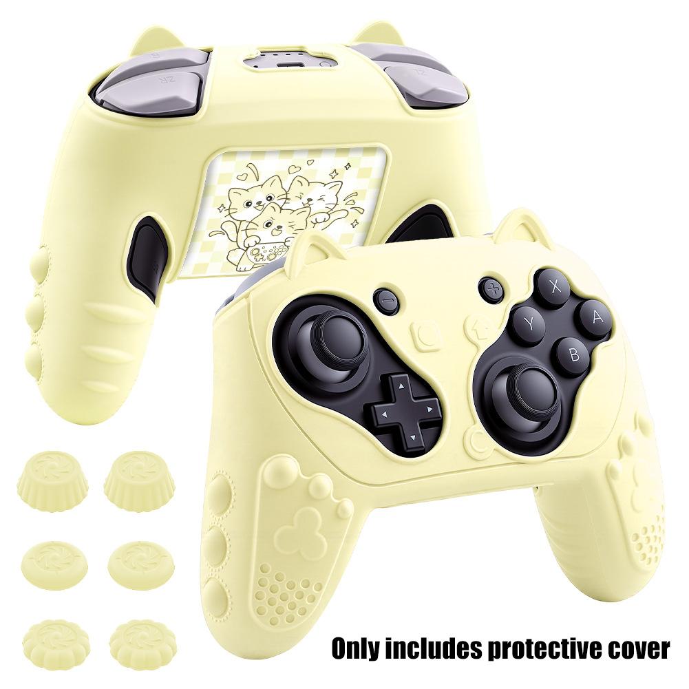 Silicone Protective Cover For Switch 2 Pro Controllers With Cat Ears Cute  Anti-Slip Skin Cover For NS 2 Pro Gaming Accessories