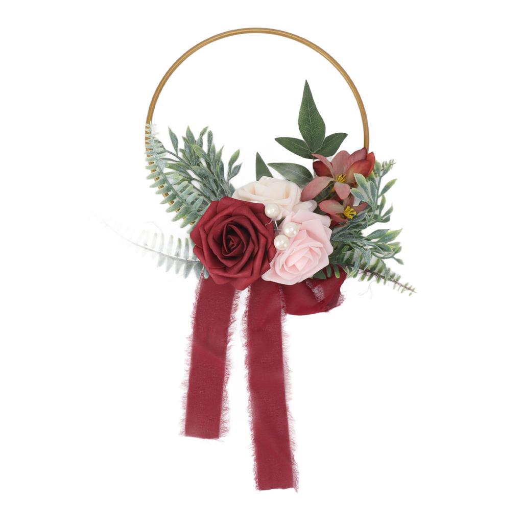 Artificial Succulents Wreath Iron Foam Greenery Wreath Portable Bridal Wreath for Wedding Celebratio