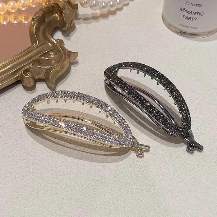Elegant Women's Full Diamond Twist Hair Clip and Bobby Pin Set