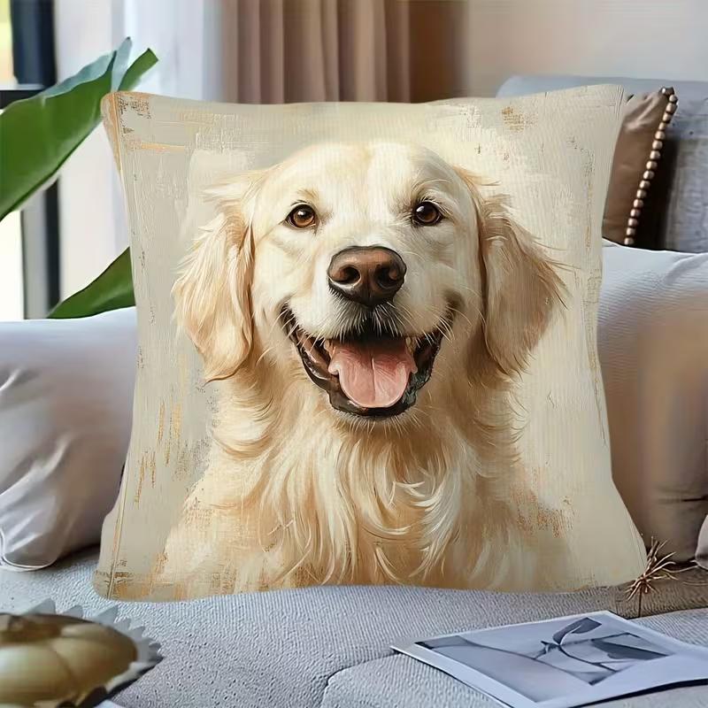 Cute Animals Print Pillowcase: 2D Flat Printing, Non-real Embroidery, Night Sofa  Night Sofa Cushion