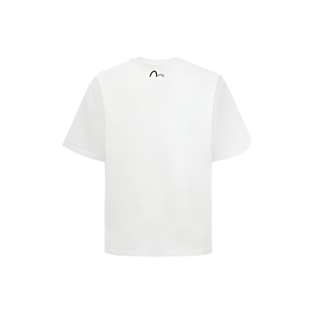 Evisu SS22 Hand-Brushed Family Flower Letter Print Casual T-Shirt Men Tops White 2ESADM2TS595BZCT