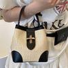 Summer contrasting color small bag women's 2025 new foreign style fashion messenger bag high value casual shoulder bucket bag