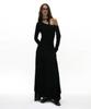 Partimento Woman Sheer Lace Tie-Neck Maxi Dress_Black