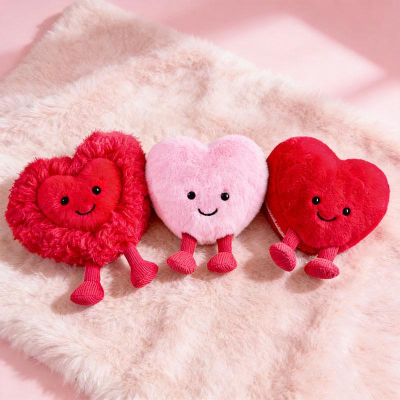Love Heart Soft Stuffed Plush Toys Home Desktop Ornament  Valentine's Day Romantic Gifts For Girlfriend Heart Plushies Doll