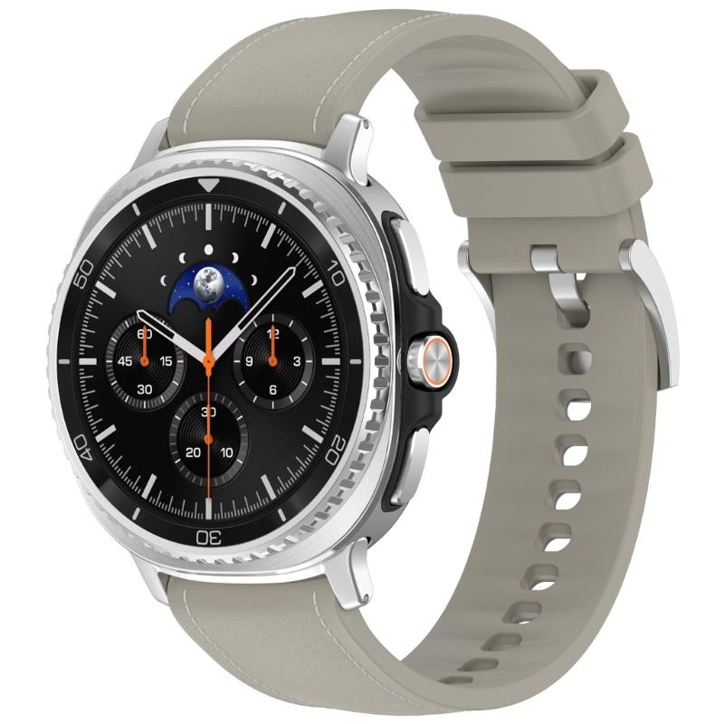 Flexible Silicone Watch Band Straps With Leather Accent For 40mm 44mm 46mm Models Comfortable Daily Wear Gym To Office