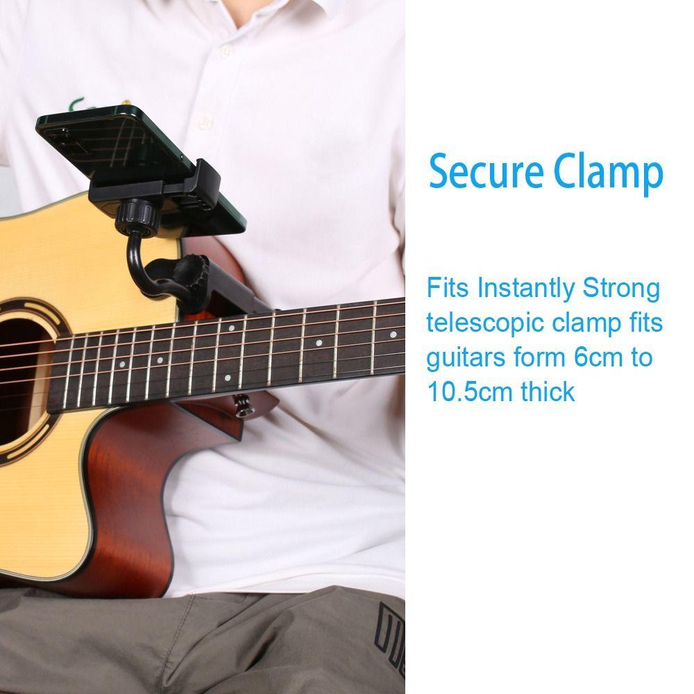 Hands-Free Guitar Smartphone Mount Adjustable Clip Ukulele Phone Bracket  Live Performances