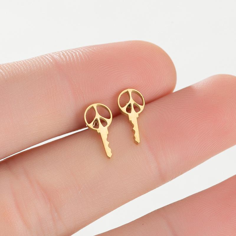 Unisex Stainless Steel Punk Musical Note Earrings with Whirlwind Design