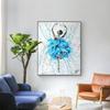 Original Elegant Women Dance Canvas Painting Wall Pictures For Living Room Modern Red Rose Flower Poster Wall Art Home Decor
