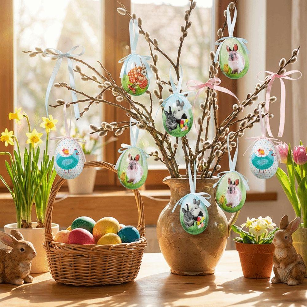 Colorful Foam Easter Eggs DIY Craft Hanging Easter Egg Party Favor Easter Egg Props Kids Gifts