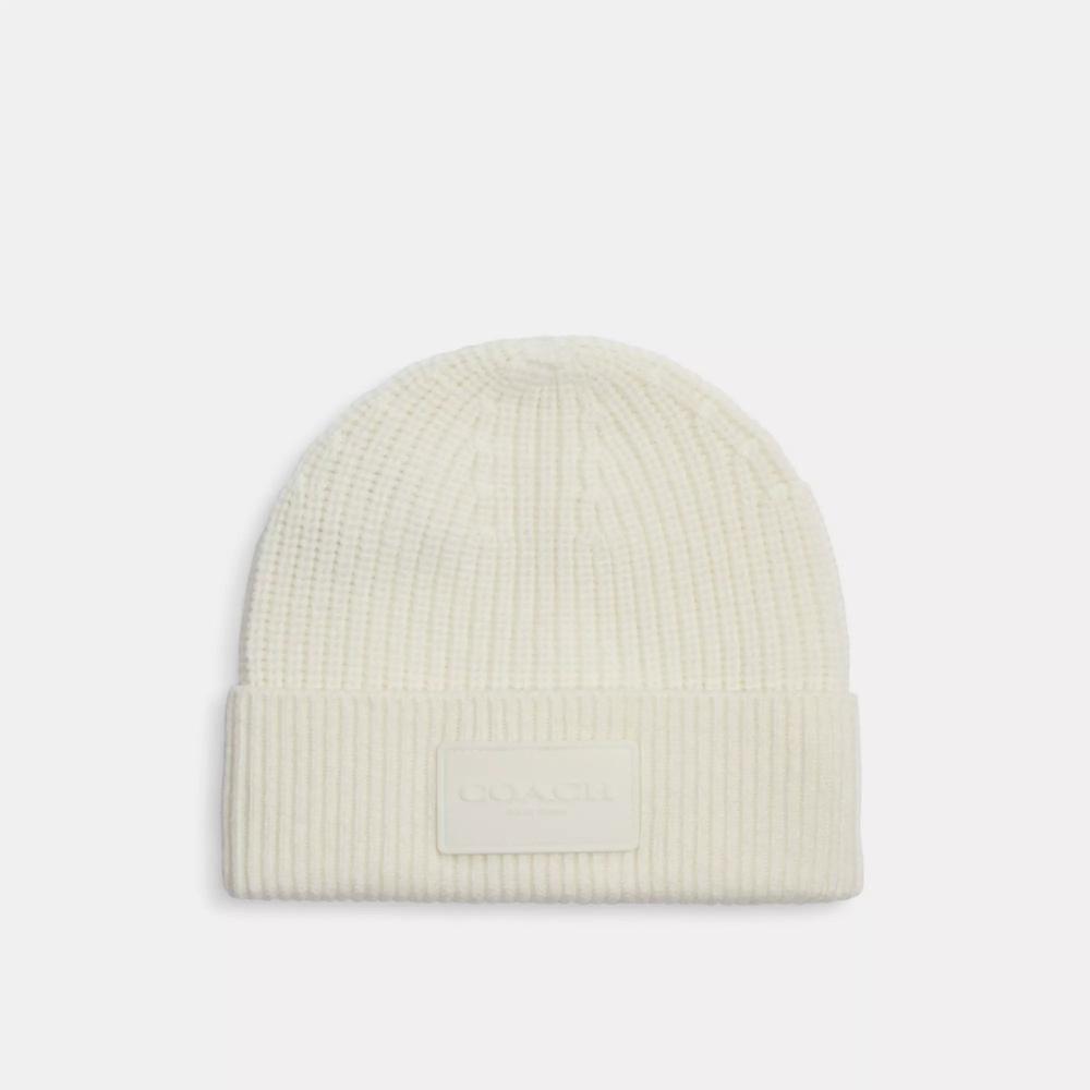 

Coach Knit Beanie Chalk One Size