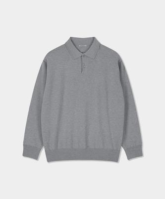 BIRBANTE Soft Washable Line Collar Knit - Gray