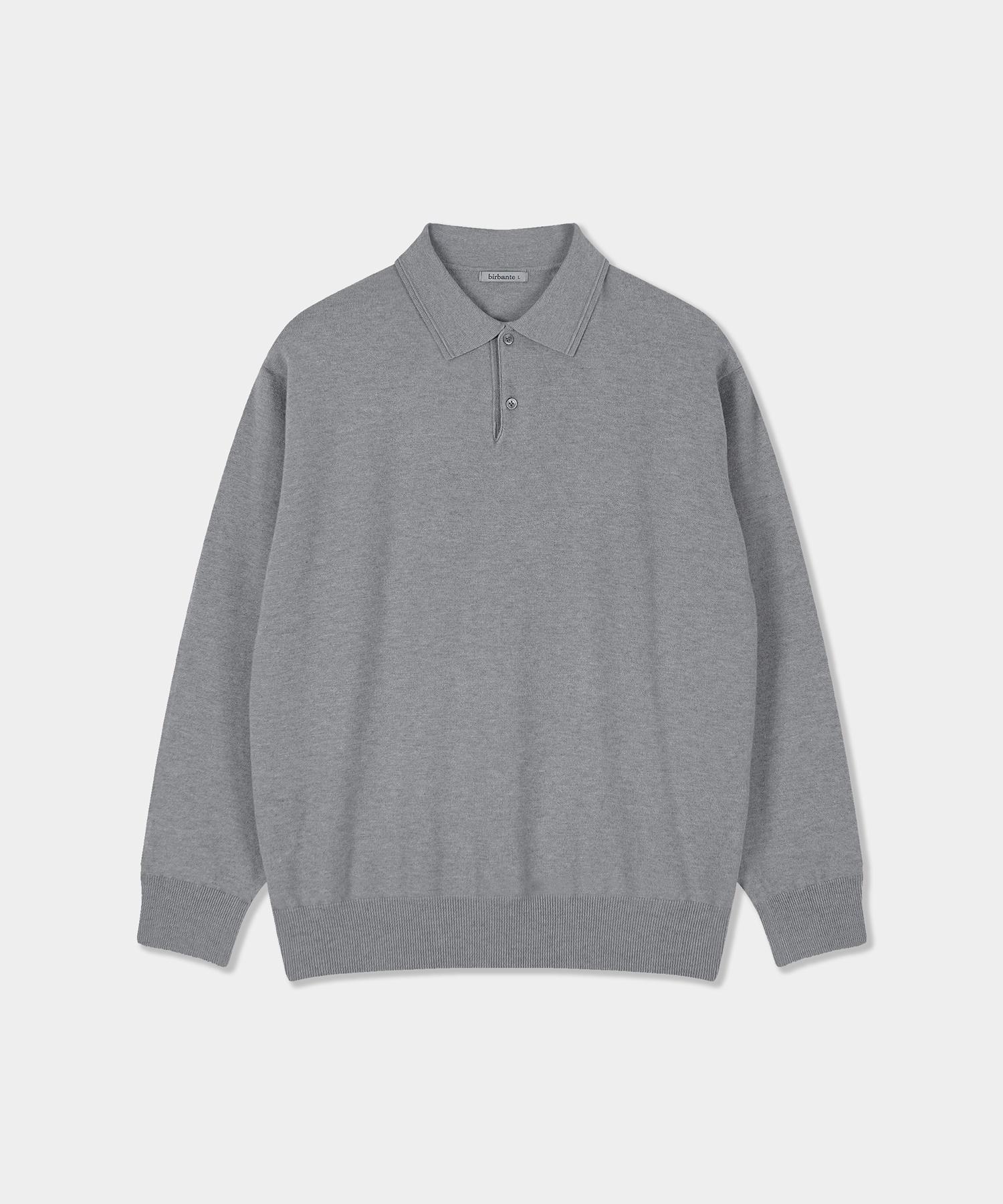 Vibrante Soft Washable Line Collar Knit - Gray Grey/L