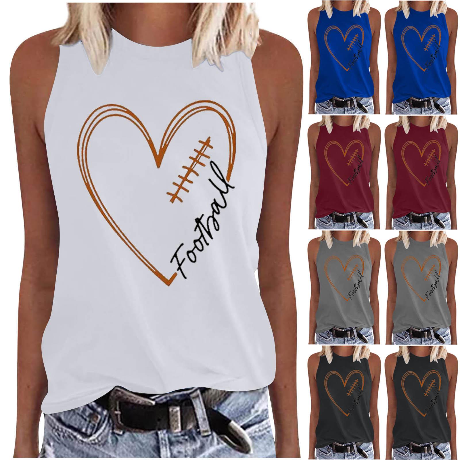 

Women Printing Tank Fit Round-Neck Sleeveless Shirts Pullover Tee Tops