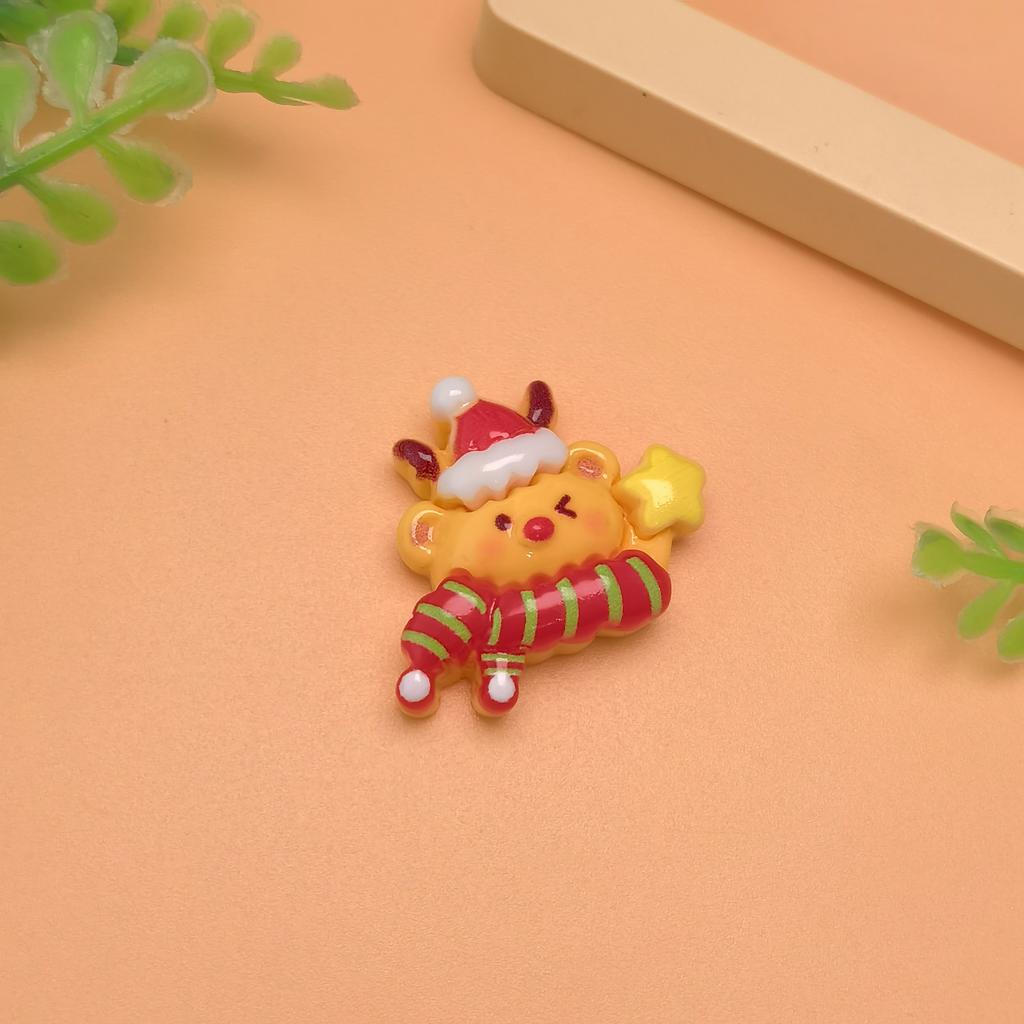 Cute Cartoon Mixed Color Christmas Series Resin Flatback Cabochon Scrapbook Diy Jewelry Children Gift Hairpin Accessories
