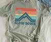 College Students  Cotton T-shirt SLOW DOWN MOUNTAIN TIME | COMFORT COLORS® RETRO NATURE TEE | CAMPING HIKING TEE,Unisex,gift,Top