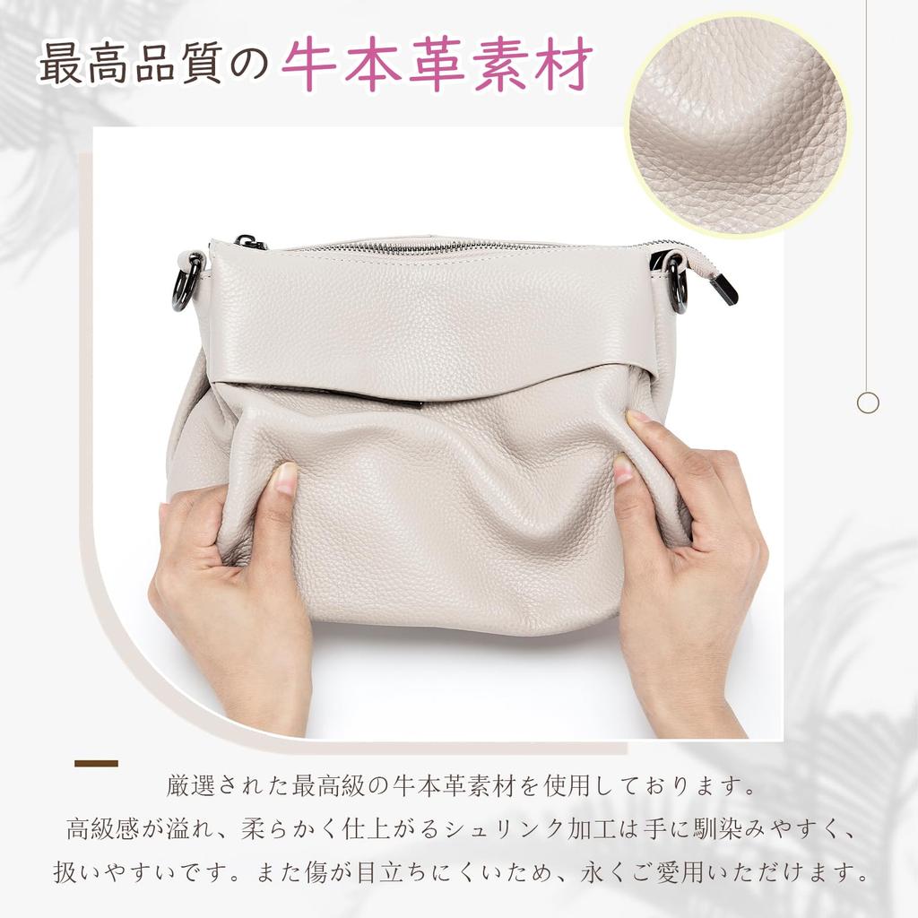 Genuine Leather Shoulder Bag for Crossbody With Zipper Large Commuting [MFFOR] Women, 2-way, Bag, Handbag, Crossbody, Shoulder, Handbag, Pocket,