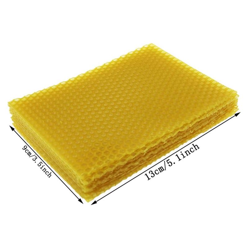 Beeswax Sheets Set Kit Natural Beeswax Sheets Set Kit Beeswax Honeycomb Sheets Wax For Beekeeping Equipment (13.3 X 9Cm) 10PCS