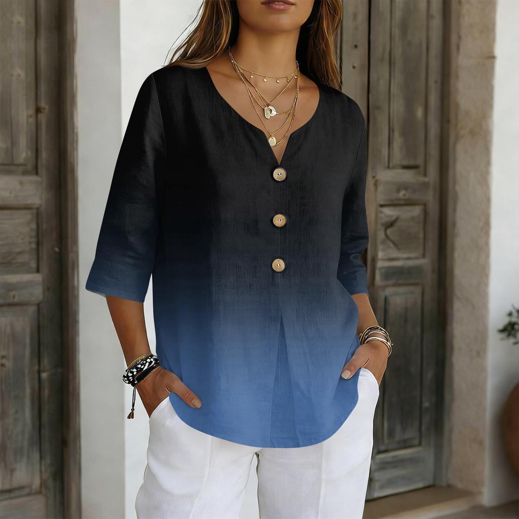 Camisas para Mujer Casuales Elegantes Camisetas de Manga 3/4 Tops tipo Túnica Camisetas Básicas Suéteres Blusas de Trabajo
