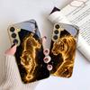 The Tiger of Strength For Samsung Galaxy S26 S20 FE S21 S22 S23 Plus S24 Ultra S25Ultra S21+  S22Plus Golden Glass Phone Case