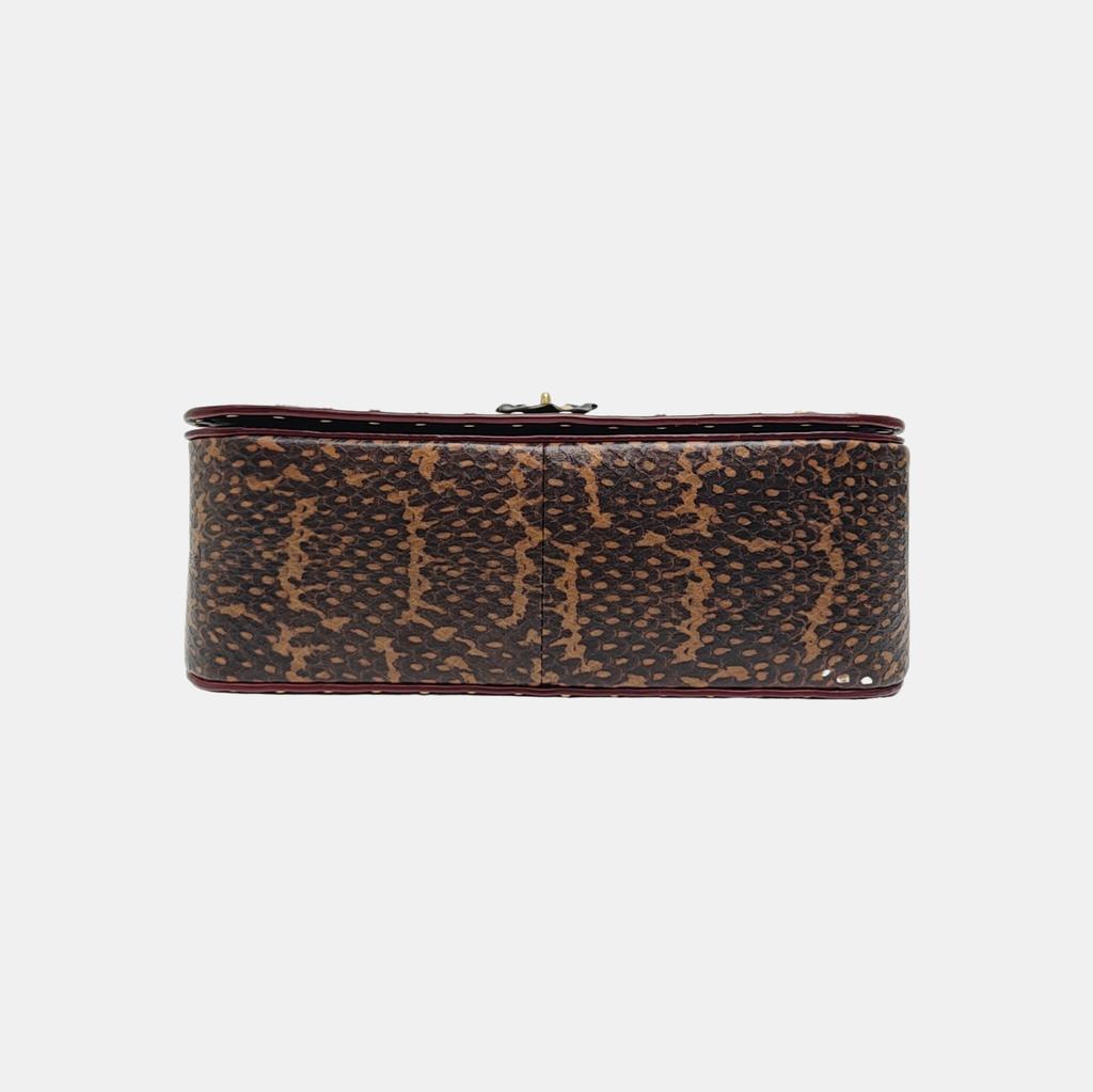 [Pre-Owned] Madison Camellia Metal Buckle Studded Decorated Small Square Bag - Very Good #1EG2SLB