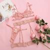 Embroidery Ins Internet Celebrity Lace Girl Mesh Perspective Sexy Lingerie Three W
