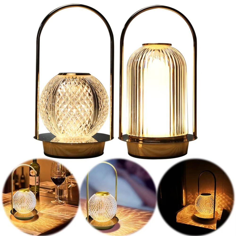 Dimmable Crystal Desk Lamp Nordic Portable Night Light Minimalist Metal Table Lamp  Bedroom