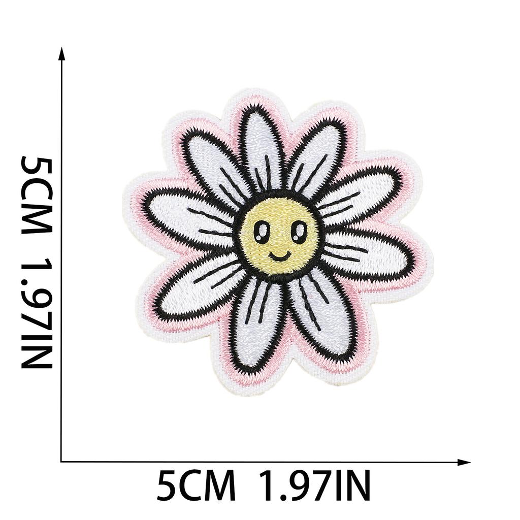 New Flower Embroidery Cloth Sticker Set, Clothes Decoration Patch Sticker, Cartoon Chrysanthemum Heat Transfer Embroidery Sticker