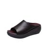 Slippers Women's Summer New Models Go Out To Wear Slope Heel Fish Mouth One-word Drag Muffin Thick Bottom Retro Sandals