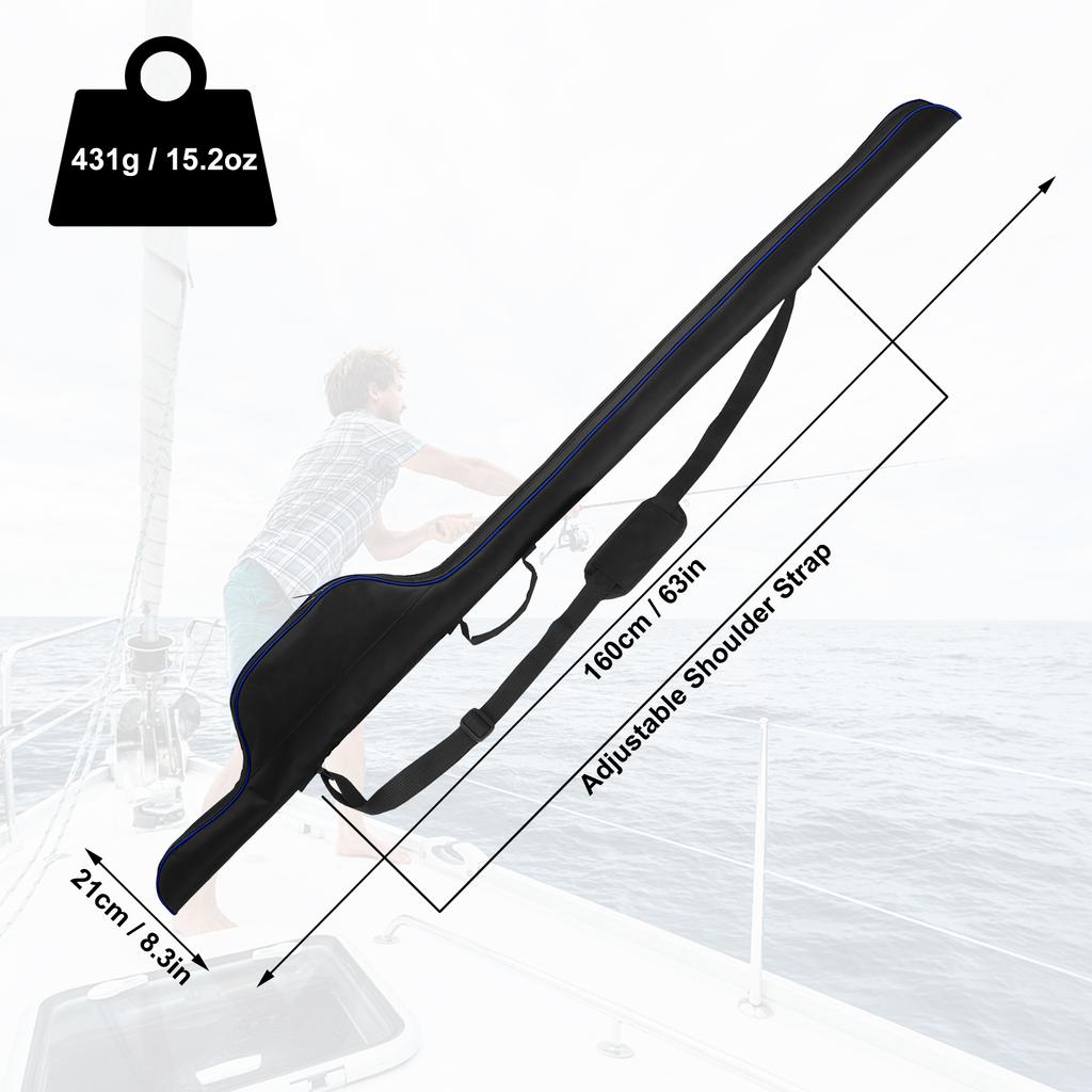 63   Fishing Pole Bag Portable Fishing Rod Case Folding Fishing Pole Holder Large Capacity Rod Tackle Organizer Storage