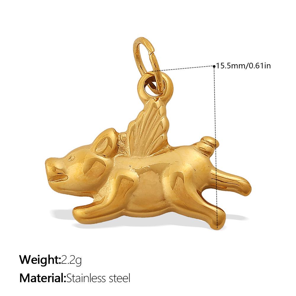 18K Gold-Plated Stainless Steel Elephant Pendant for Necklace or Bracelet