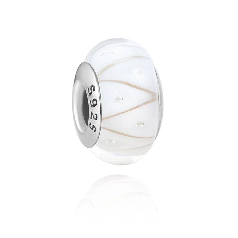 Copper Pink Flower Murano Glass Beads Charm Fit Original Bracelet Necklace Faceted Murano Diy Women Luxury Jewelry