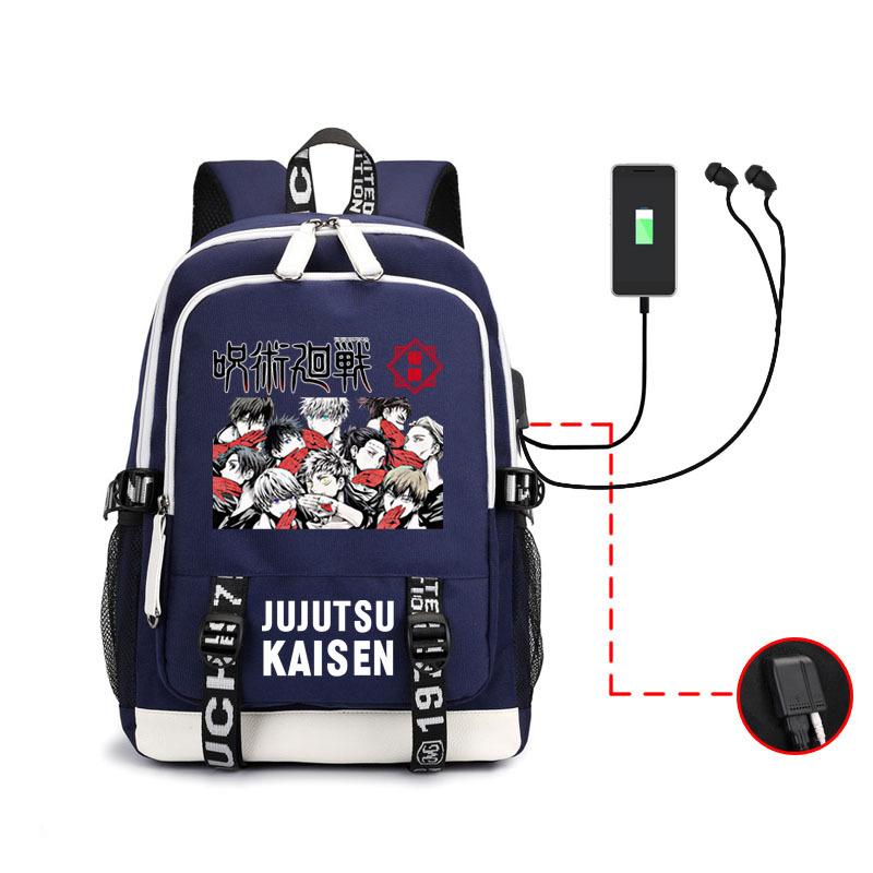 Spell Return Backpack Male Animation Headphones School Bag Usb Charging Large Capacity Backpack Pattern