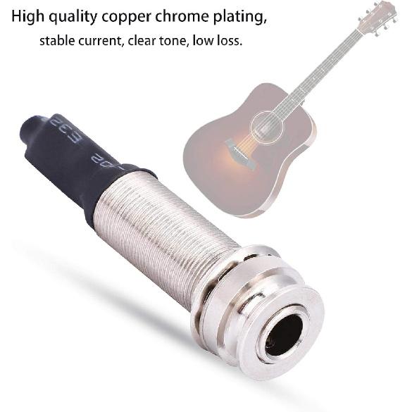 Lazmin112 1/4" (6.35mm) Output 2.5mm Input Endpin Jack, Piezo Pickup Jack Built-in Rod Piezo Pickup for Acoustic Guitar