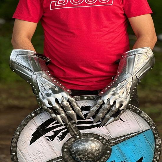 Gloves Armor Gauntlets Halloween Cosplay Accessories Halloween Roleplay Costume Larp Armor Steel Gloves