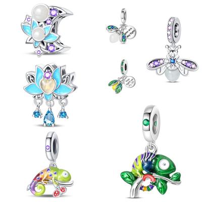 Brățară cu mărgele Cameleon Luminos, Argint 925 Nouă