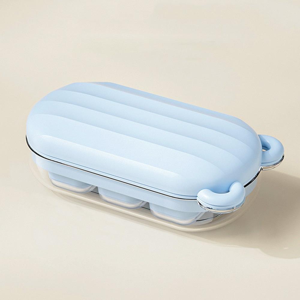 

Пресс-тип Форма для льда с контейнером для хранения Форма для льда Пищевой Летний Поддон для кубиков льда Бар небесно-голубой