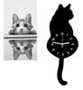 Creative Cartoon Cute Cat Wall Clock Home Decor Watch Way Tail Move
