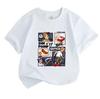Kids Boys Girls 100% Cotton Crew Neck Short Sleeve T-Shirt, Cartoon Anime Skater Baseball Character Print Casual Comfortable Tee for Daily Summer Wear